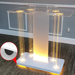 None Podium Stand, Transparent Lectern Stand Up Desk for School, Church, and Events