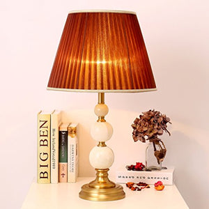 HZB The Simplicity Of Modern American Bedroom Villa Full Copper Lamp Bedside Lamp Romantic Marble
