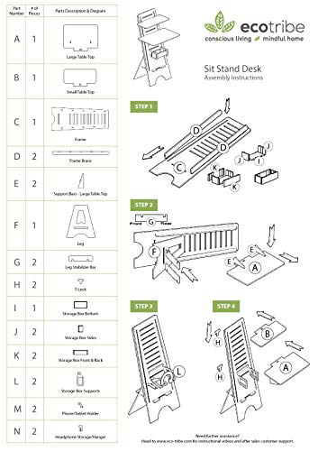 Modern Height Adjustable Sit to Stand Up Desk. Large Wood Desk Spaces That Easily Adjust for Ergonomic Standing or Sitting. Perfect as Home Office Work Desks and Multi-Task Computer Table Workstation.