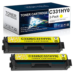 Compatible C331HY0 High Yield Toner Cartridge Replacement for Lexmark C3326 C3326dw MC3326adwe Printer Ink Cartridge (2 Pack, Yellow)