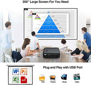 Native 1080P Projector with 5500 Lux, 4K HD Supported 10000:1 Contrast Ratio 5G WiFi Wireless Bluetooth Projector with Smart Phone, Laptop, TV Stick, Zoom, HDMI, USB, VGA for Outdoor Movie