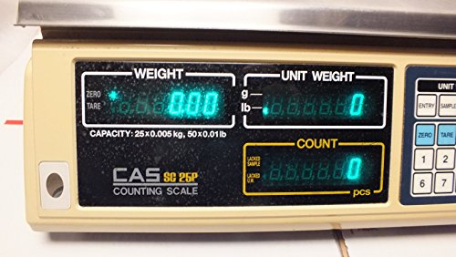 CAS SC25P SC Series Precision Counting Scale, 50lb Capacity, 0.01lb Readability