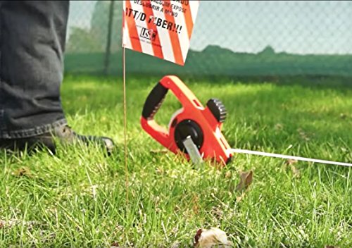 Keson NRS18M330 Nylon-Reinforced Steel Blade Tape Measure, Speed Rewind with Double Hook (Graduations: ft, in, 1/8 & m, cm, 2mm), 100M/330-Foot