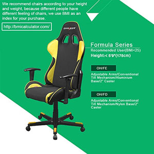 DXRacer Formula Series OH/FD01/NR Black Racing Seat Office DX Racer Chair Gaming Ergonomic Adjustable Computer Chair with - Included Head and Lumbar Support Pillows (Black/Red)