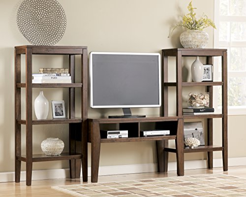 Ashley Furniture Signature Design - Deagan Pier Cabinet - 3 Fixed Shelves - Contemporary - Dark Brown