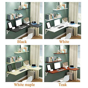 ZYFA L-Shaped Corner Desk Table,Wall-Mounted Drop-Leaf Table Workstation Corner Computer Table Home Office