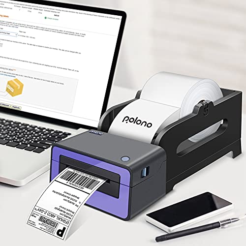 POLONO Label Printer - 150mm/s 4x6 Thermal Label Printer, POLONO 4''×6'' Direct Thermal Shipping Label, 220 Labels×4 Roll, Compatible with Amazon, Ebay, Etsy, Shopify and FedEx