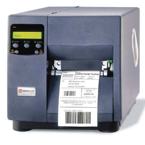 Datamax I12-00-08400L07 I-4212E Mark II Barcode Printer, 203 DPI/12 IPS, SER/PAR/USB/Ethernet, US Power, Wired LAN, Internal Rewinder, 3" Media Hub, 4" Direct Thermal
