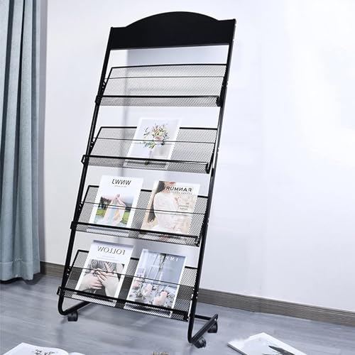 WEBERT Floor Standing Magazine Rack with 4 Pockets