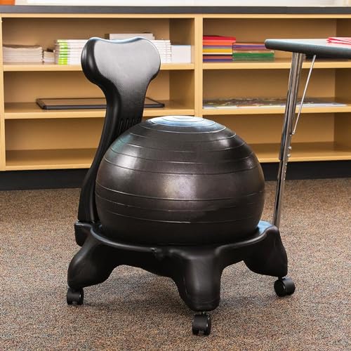 NUNETH Balance Ball Chair for Adults Office, Black - Ergonomic Stability Chair with Wheels