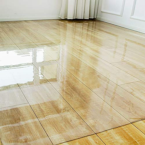 Clear Vinyl Plastic Floor Protector - Desk Chair/Stairs/Pets Carpet Mat - Non-Skid Waterproof Dustproof - 80cm/100cm/120cm/140cm Wide - Size: 80×400cm (2.6ft×13.1ft)