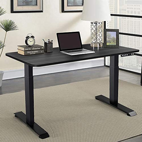 Dual Motor Electric Standing Desk Frame, Electric Sit Stand Desk Base with Adjustable Height, Adjustable Width and 3 Memory Preset Button Controller, Only Frame, Black