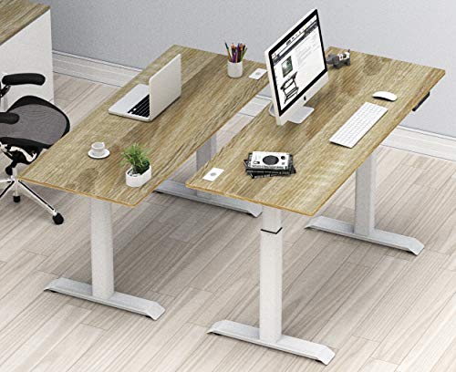 SHW Standing Desk Electric Height Adjustable Computer Desk, 48 x 24 Inches, Oak