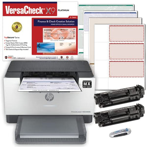 VersaCheck HP Laserjet M209MX MICR Check Printer and VersaCheck X9 Platinum 5-User Check Printing Software Bundle, White