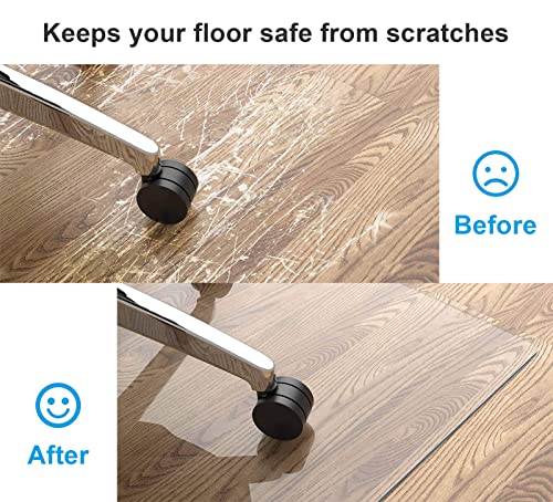 LPRR Chair Mat Clear Vinyl Protector for Hardwood Floors, Large Office Rug (140cmx700cm)