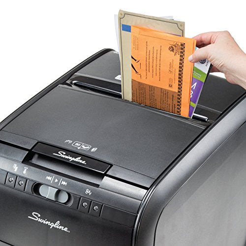 Swingline Paper Shredder, Auto Feed, 80 Sheet Capacity, Cross-Cut, 1 User, Personal, Stack-and-Shred 80X (1757574)