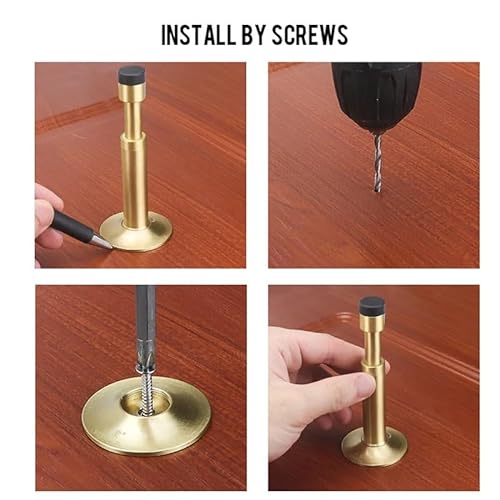Copper Hydraulic Buffer Door Stop Floor Wall-Mounted Bumper - E, As Shown