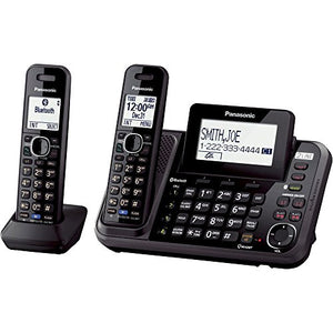 Panasonic KX-TG9542B Dect 6.0 2-Line Cordless Phone w/ Link-to-Cell & 2-Handsets + 2-Pack 2 Line Handset For KX-TG954X