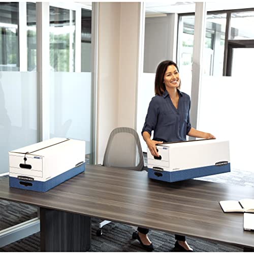Bankers Box LIBERTY Heavy-Duty Storage Boxes, FastFold, String and Button, Legal, Case of 12 (00012)