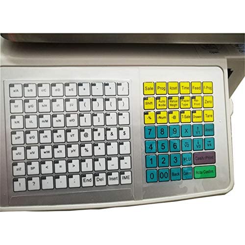 TECHTONGDA Price Computing Scale Commercial Digital Counting Scales 33lb Capacity with Pole Display and Label Printer for Supermarket Trade 110V