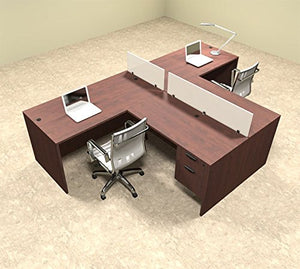 Two Person L Shaped Divider Office Workstation Desk Set, OT-SUL-SP54