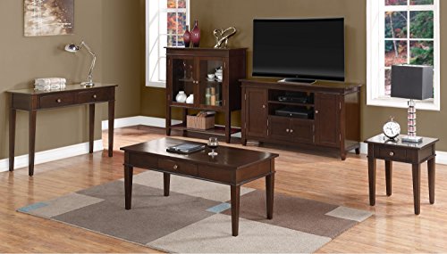 SIMPLIHOME Carlton SOLID WOOD Contemporary Modern 42 inch Wide Home Office Desk, Writing Table, Workstation, Study Table Furniture in Dark Tobacco Brown with 1 Drawer