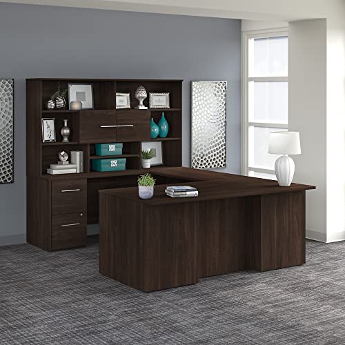 Bush Business Furniture 500 Home Office Desk, 72W, Black Walnut