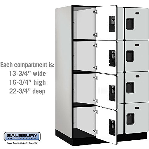Salsbury Industries Gray 4-Tier Extra Designer Wood Locker - 6ft H x 24in D