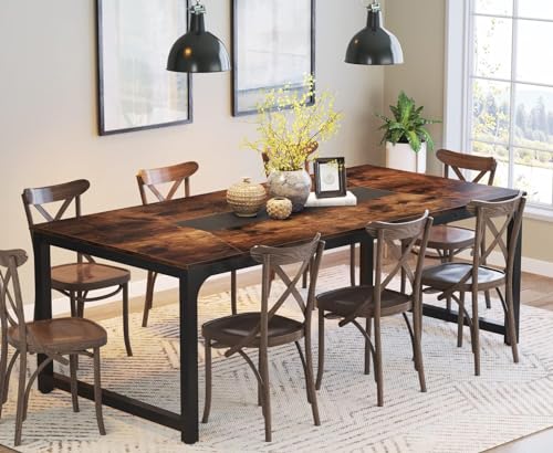 Tribesigns Modern X-Large Executive Office Desk, 78.7 x 39.4 inch, Rustic/Black