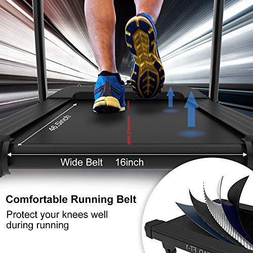 Ativafit Folding Treadmill 2.5 HP Electric Running Machine with 25 Preset Program Walking Jogging Exercise Treadmill 16” Wide Wide Tread Belt 