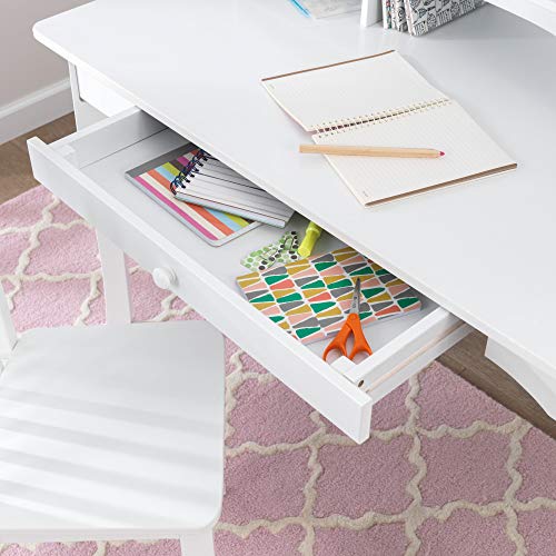 KidKraft Avalon Wooden Children's Desk with Hutch, Chair and Storage, White ,Gift for Ages 5-10