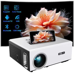 ABOOLON 4K+ Projector with Wifi, Bluetooth, and 1200ASIN Outdoor Movie Support