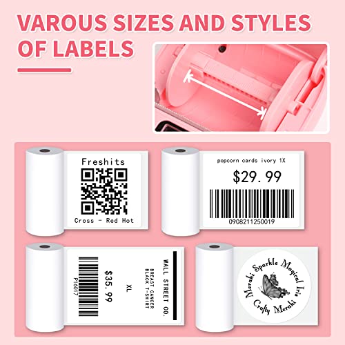 Phomemo M110 Label Maker Portable Bluetooth Thermal Sticker Label Maker Printer for Address Barcode, Clothing, PhotoLogo, Jewelry, Retail, Business, Home, for iOS & Android, Print Black on White