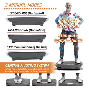 Daiwa Felicity Vitality Plate Vibration Plate Machine - Whole Body Workout 3D Vibration Fitness Platform w/Resistance Bands