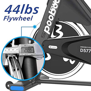 pooboo Commercial Exercise Bikes Stationary, Indoor Cycling Bike with Comfortable Seat Cushion, 44lbs Flywheel, LCD Monitor for Home Cardio Workout (White)