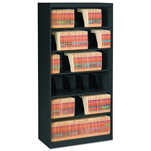 Tennsco FS360BL Open Fixed Shelf Lateral File, 36w x 16 1/2d x 75 1/4, Black