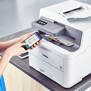 Brother MFC-L3710C Digital Color LED All-in-One Wireless Laser Printer - Print Copy Scan Fax - 3.7" LCD Touchscreen, 19 ppm, 600 x 2400 dpi, 8.5 x 14 Paper Sizes, 50-Sheet ADF - BROAGE Printer Cable