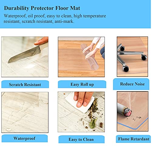 IHIPPO Transparent Vinyl Office Chair Mat 2mm Thick - 120x700cm