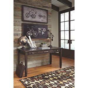 Ashley Furniture Signature Design - Townser Home Office Desk - Contemporary - 3 Drawers - Pewter-Tone Hardware - Grayish Brown Finish
