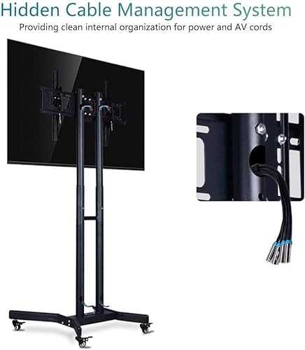 REPALY TV Stand Mobile TV Cart Adjustable Mount Bracket for 32-65 Inch Flat Screens - Home Exhibition Display Trolley