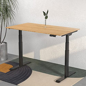 FLEXISPOT E8 Dual Motor Bamboo Electric Standing Desk 78x30 Inch - Black Frame + Bamboo Desktop