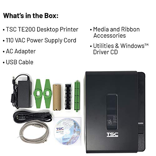 TSC - B01MUHDV6B TE200 Desktop Direct Thermal Barcode Printer - 4.25", 203 dpi