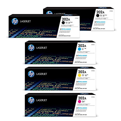 HP 202A C/M/Y and 2-Pack Black Original Laserjet Toner Cartridge Set
