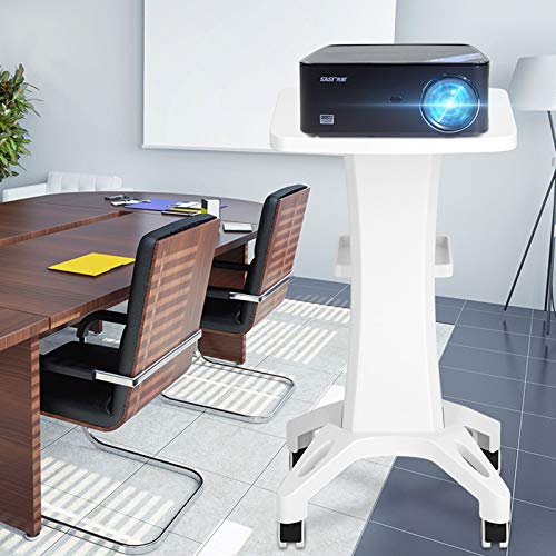 Projector Stand for Studio White Projector Stands, Multifunction Video Projector Floor Tables on Wheels | Moveable Laptop Trolley, On Caster Wheels Office Projector Bracket