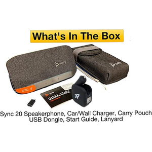 Global Teck Worldwide GTW Bundle with Poly SYNC 20+ USB-C Bluetooth Speakerphone - Streaming Voice/Video, Distance Learning, Remote Work - Zoom, Webex, Meet, Teams