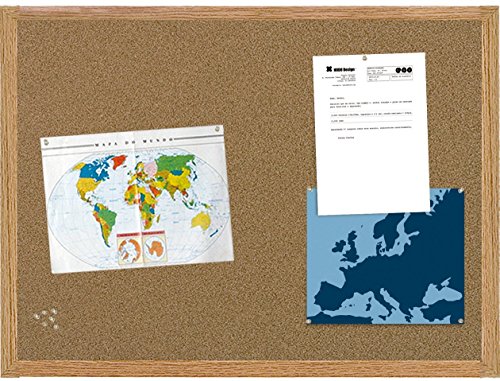 MasterVision Bulletin Board, Cork Board, Pin Board with Oak Frame, 36" x 60"