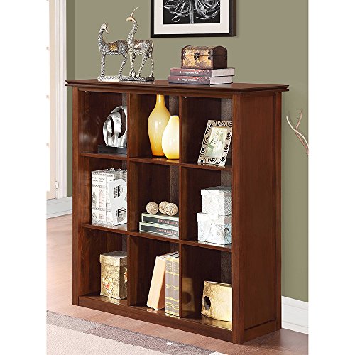 WYNDENHALL Stratford Auburn Brown 9 Cube Solid Wood Bookcase & Storage Unit