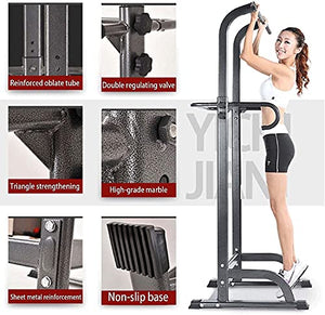 Pull Up Bar Dip Station Home Gym Power Tower Pull Up Station Adjustable Dip Tower Station Multifunction Pull Up Bars Free Standing Fitness Equipment for Strength Training Fitness Workout Exercise, Bla