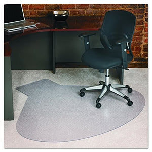 ES Robbins 122775 EverLife Chair Mats for Medium Pile Carpet, Contour, 66 x 60, Clear