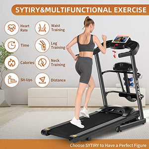 sytiry Multifunctional Treadmill, Folding Treadmill, 3.25HP, can be Used for Leg Training, Waist Weight Loss, Neck Massage, Running,